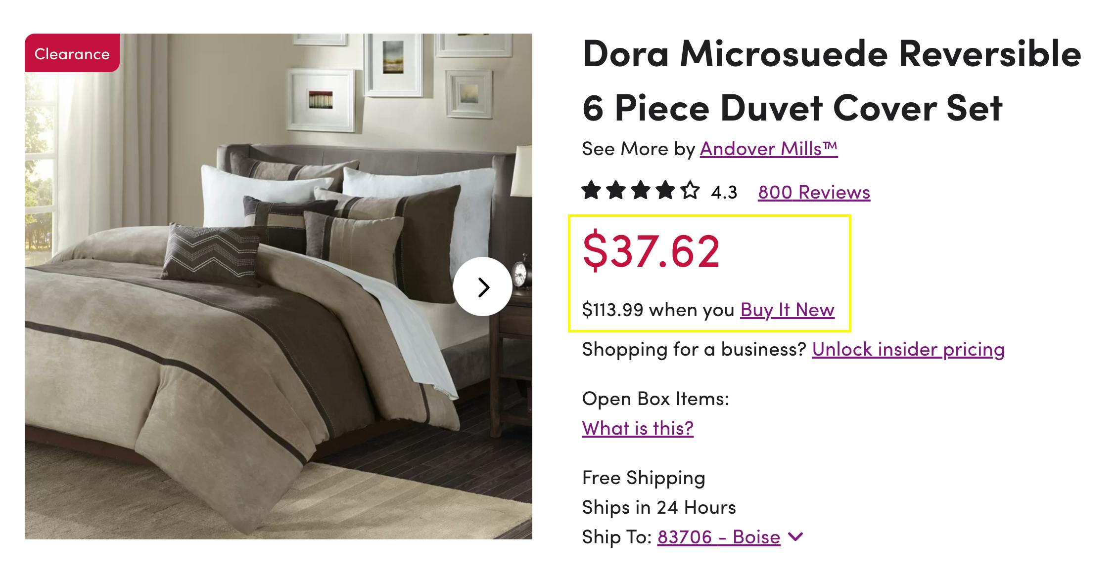 Bedding set on clearance from Wayfair.com