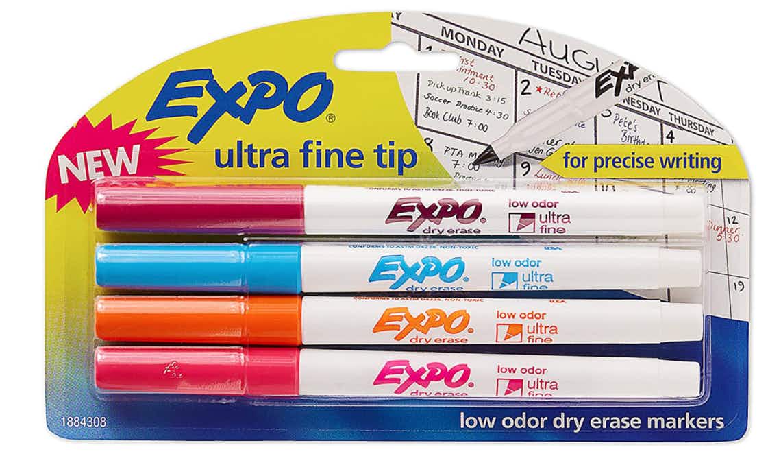 EXPO Low-Odor Dry Erase Ultra Fine Tip Markers