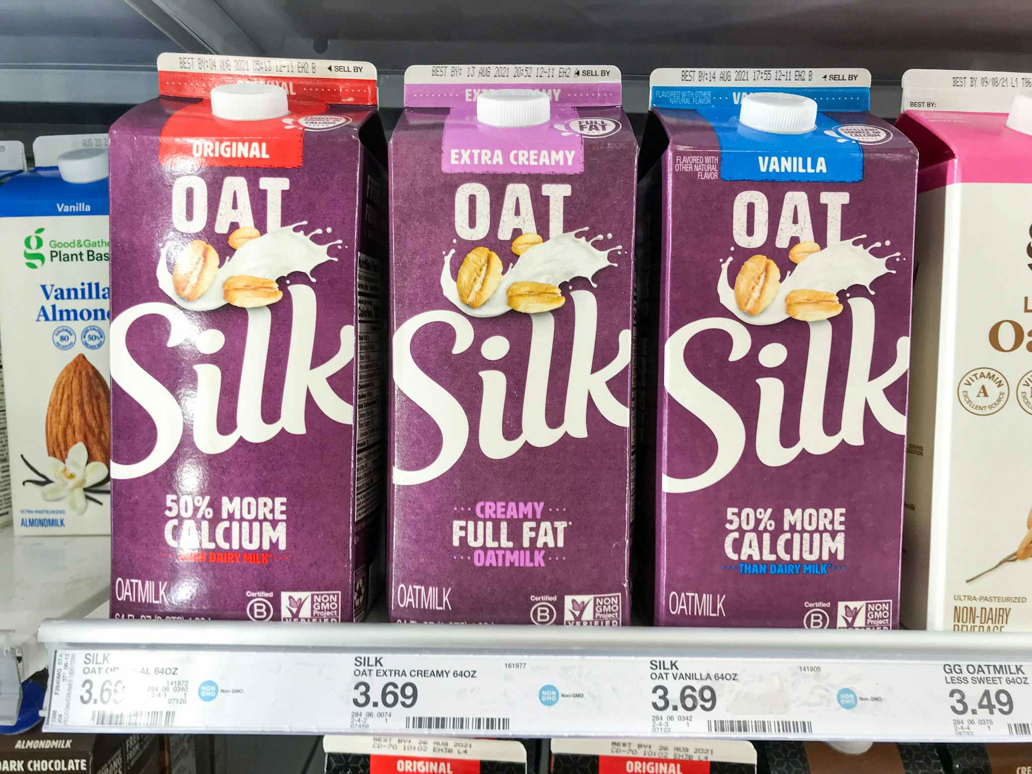 silk oatmilk on a target shelf