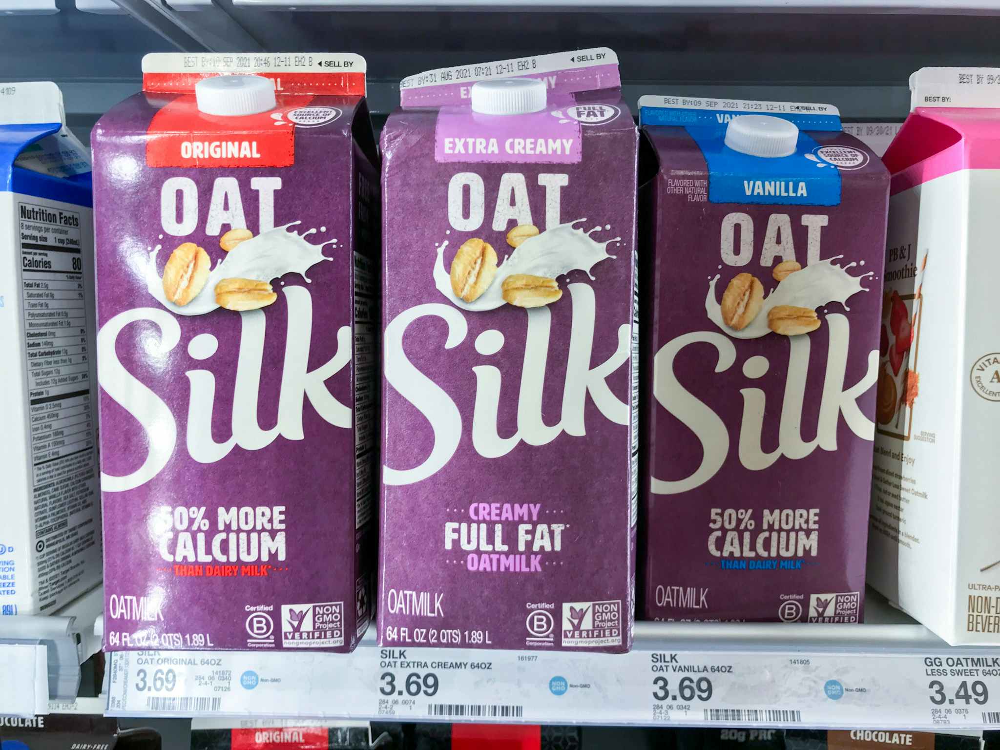 silk oatmilk on a target shelf