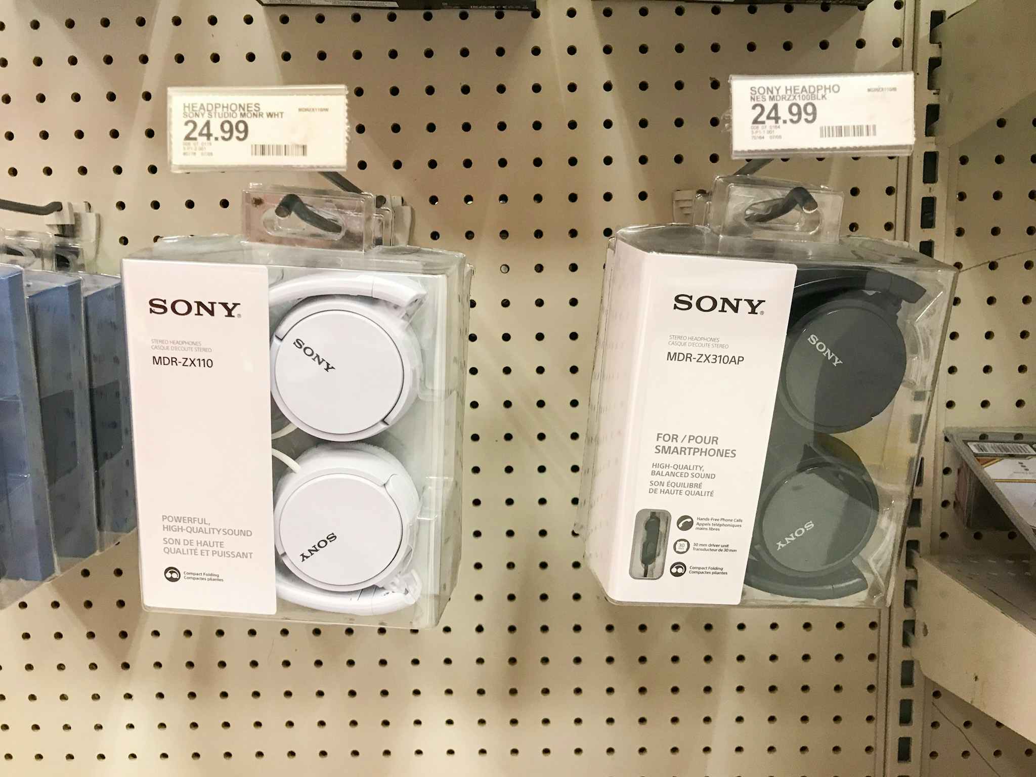sony headphones on a target shelf