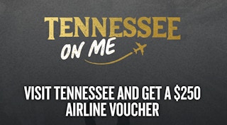 Screenshot of the Tennessee on Me site offering a $250 airline voucher