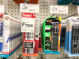 uni-ball pens on a target shelf