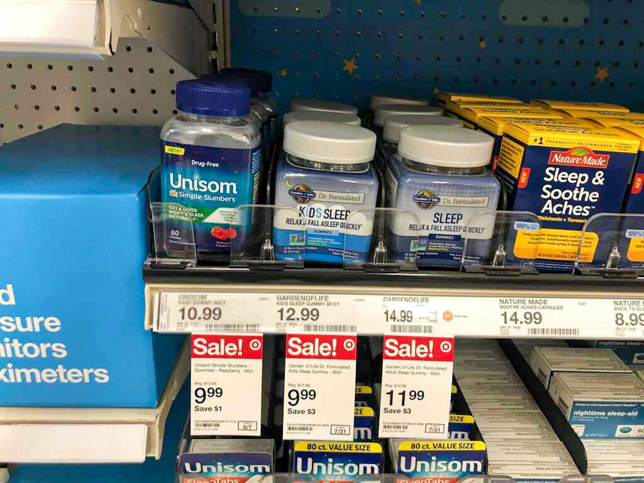 unisom sleep slumbers on a target shelf