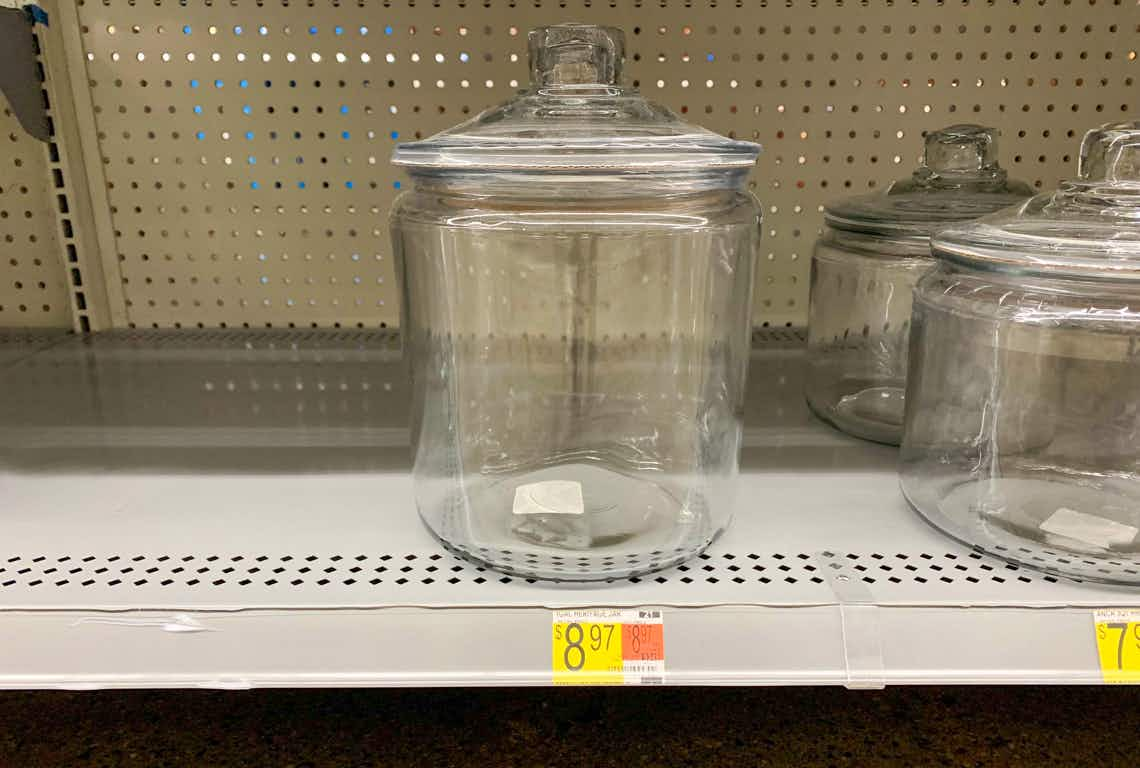 anchor hocking gallon glass jar on walmart shelf