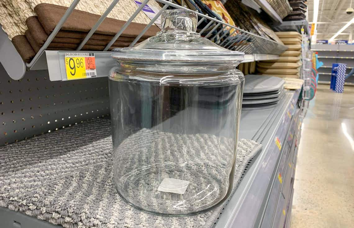 anchor hocking gallon glass jar on walmart shelf