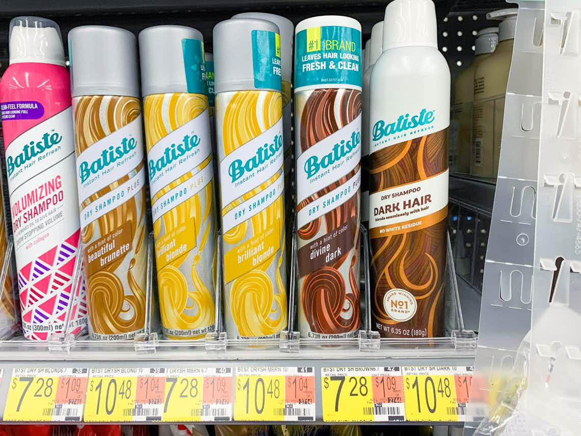 divine dark batiste dry shampoo on walmart shelf