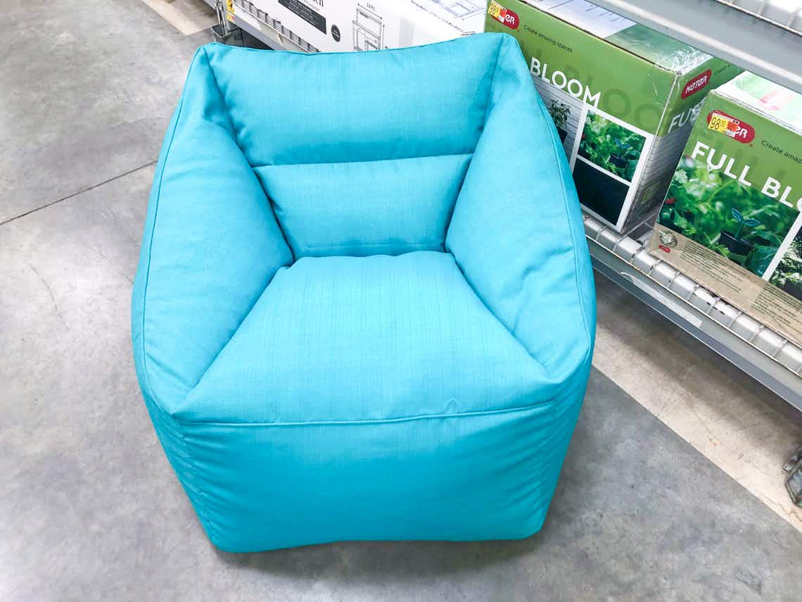 better homes and gardens outdoor bean bag chair on the floor in garden center