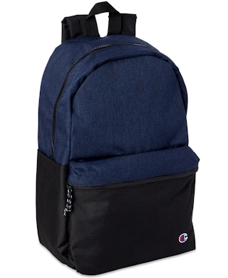 stock photo of champion blue and black ascend backpack on white background