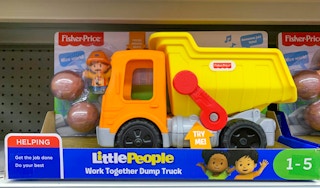 fisher-price little people work together dump truck toy on walmart shelf