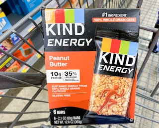box of kind energy bars in walmart cart