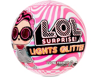 stock photo of lol surprise lights glitter doll packaging on white background