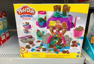 play-doh kitchen creations candy delight playset on shelf with clearance tag on box