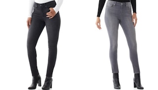 stock photos of scoop jeans on white back ground