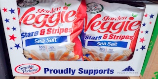 two bags of sensible portions garden veggie stars and stripes snacks in box