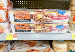 thomas' limited edition english mufffins on walmart shelf