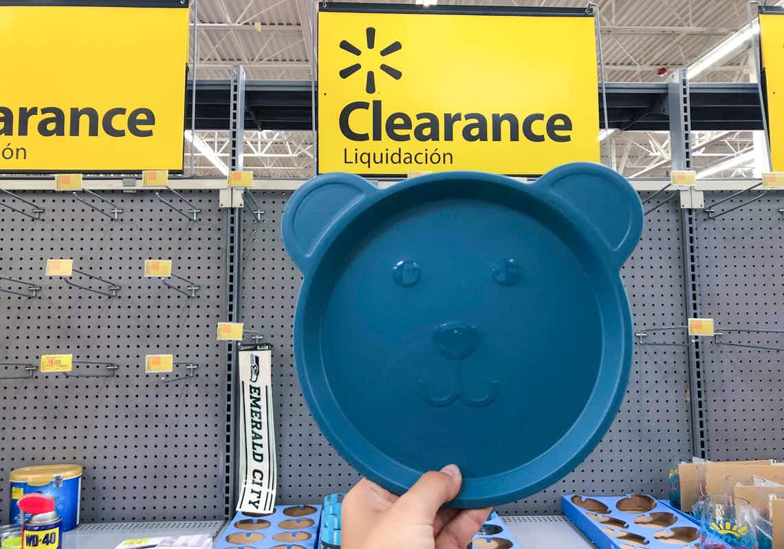 your zone kids bear tray with clearance sign in background