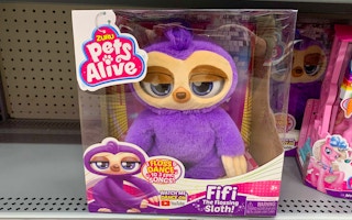 zuru pets alive fifi the flossing sloth robot toy on walmart shelf