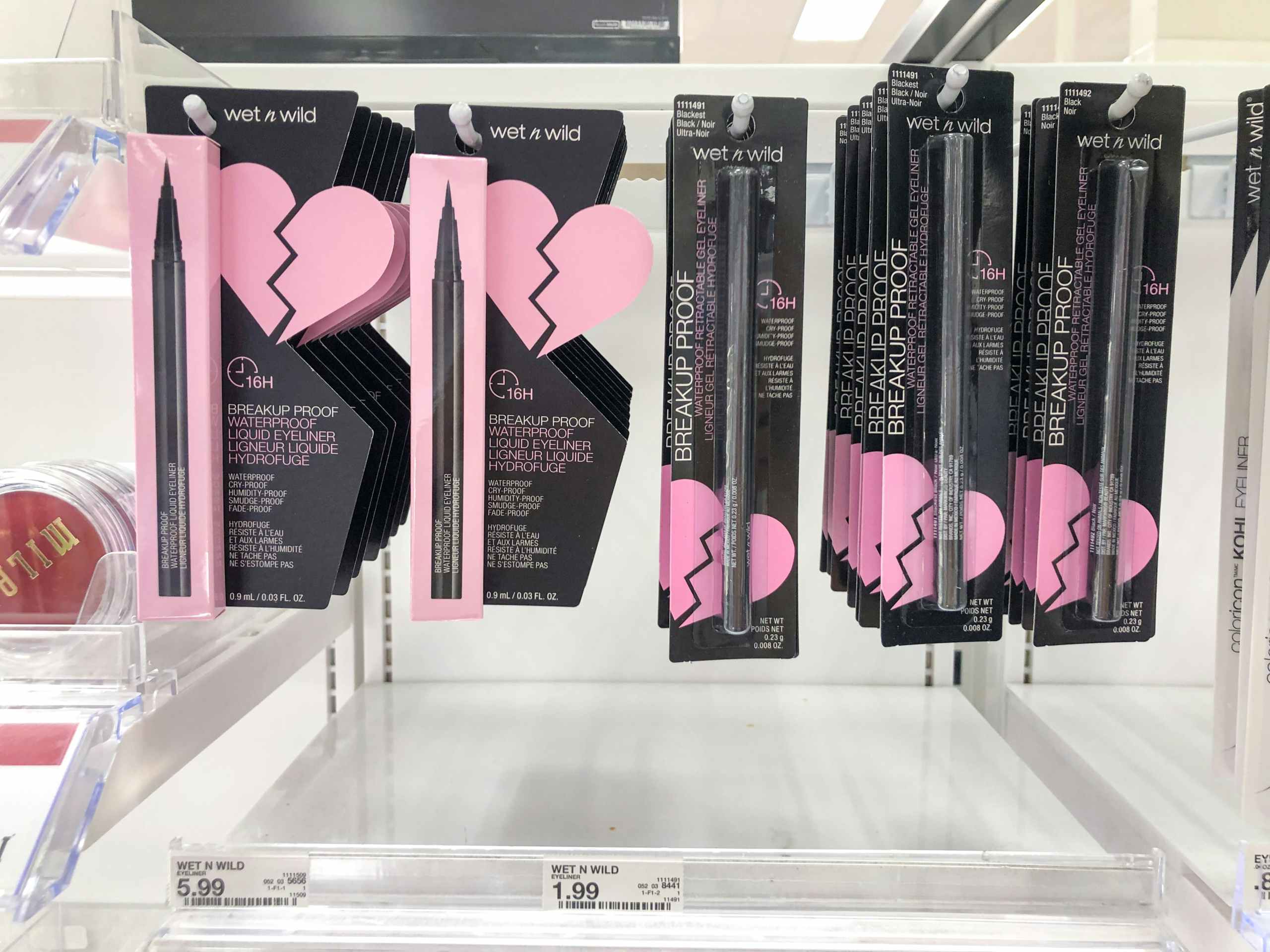 Wet n Wild makeup on store display