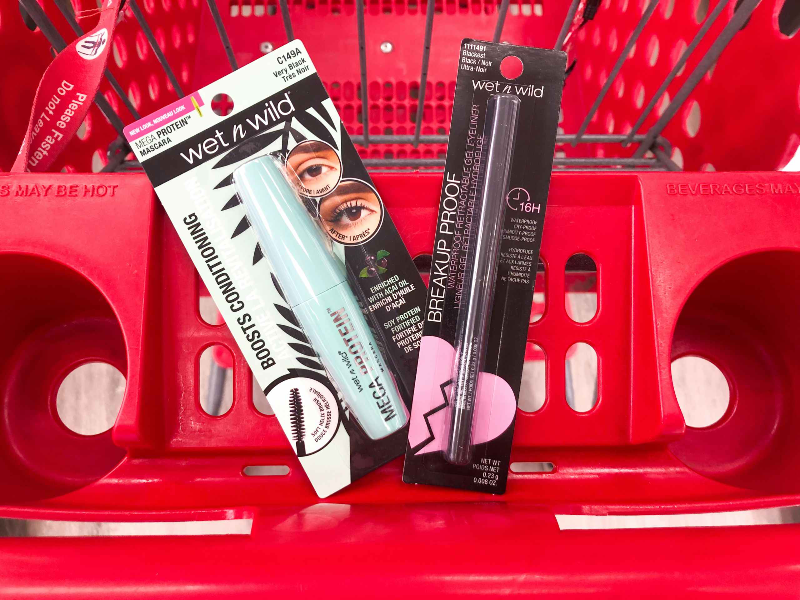 Wet n Wild makeup in Target shopping cart