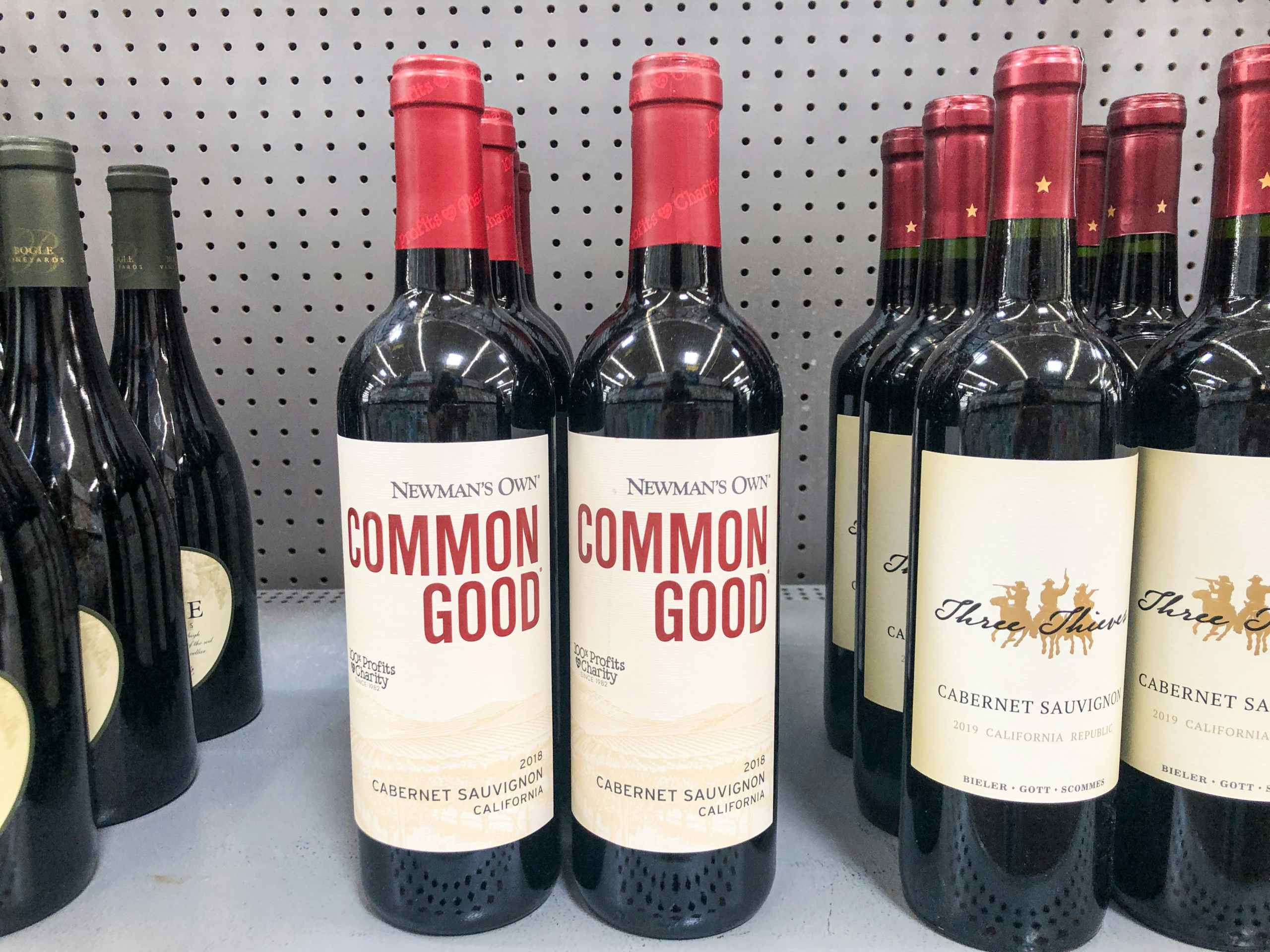 bottled wine on clearance shelf at Walmart