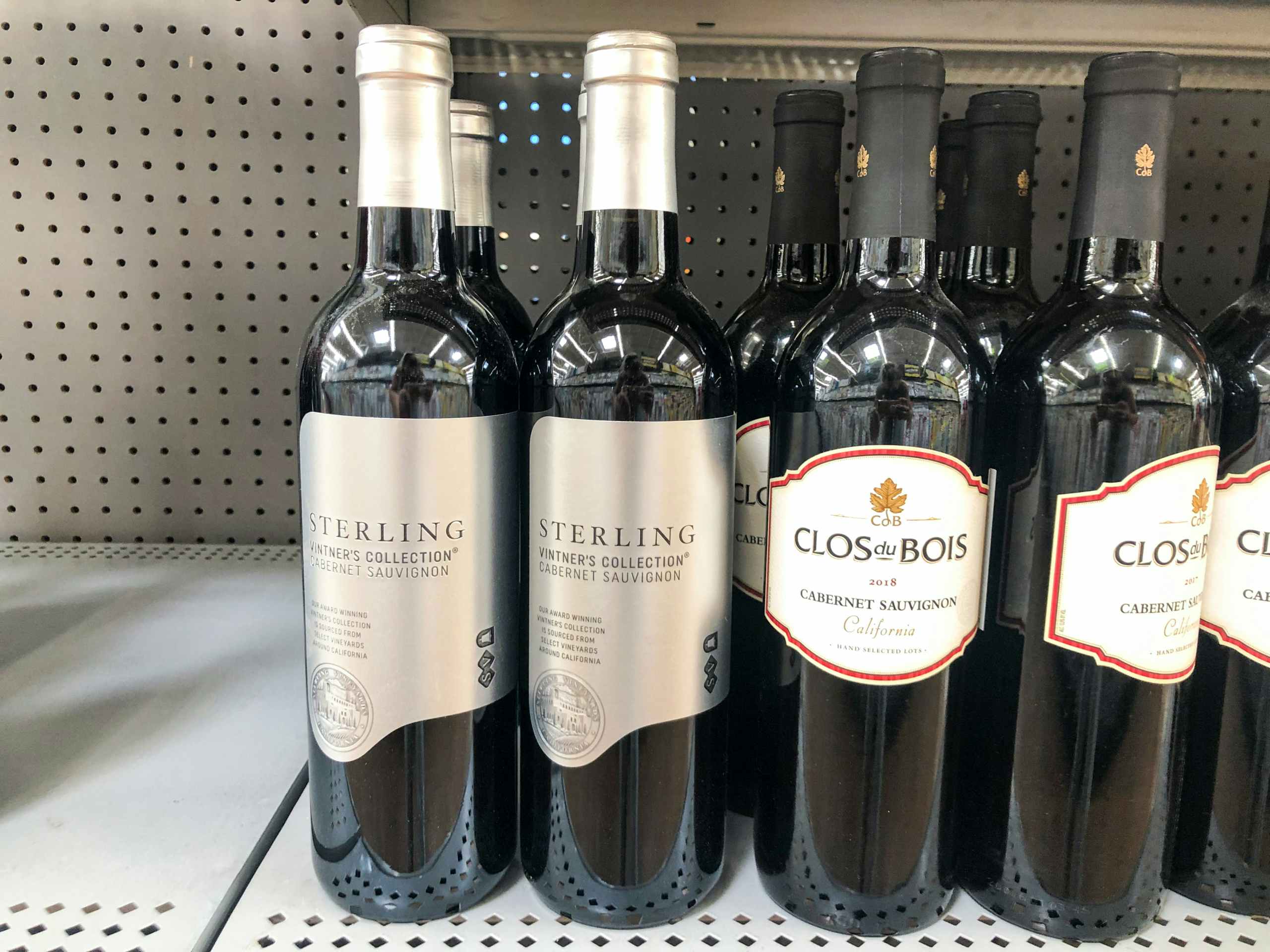 bottled wine on clearance shelf at Walmart