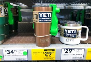 clearance YETI mug on shelf at Lowe's