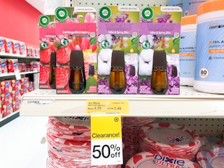 air wick essential mist refill clearance on a target shelf