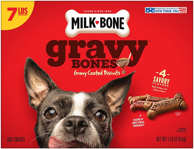 A box of Milk-Bone gravy dog biscuits.