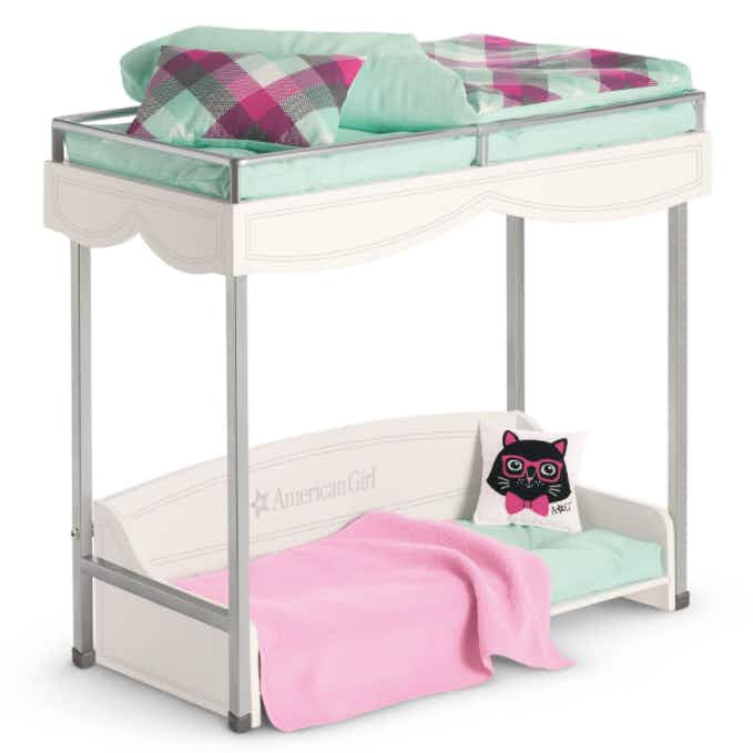 american girl Bunk Bed & Bedding stock image 2021