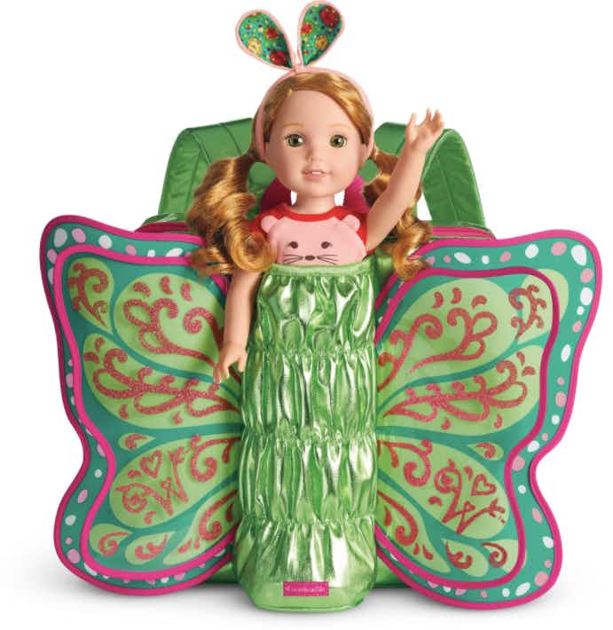 american girll Flutter Wings Doll Carrier stock image 2021