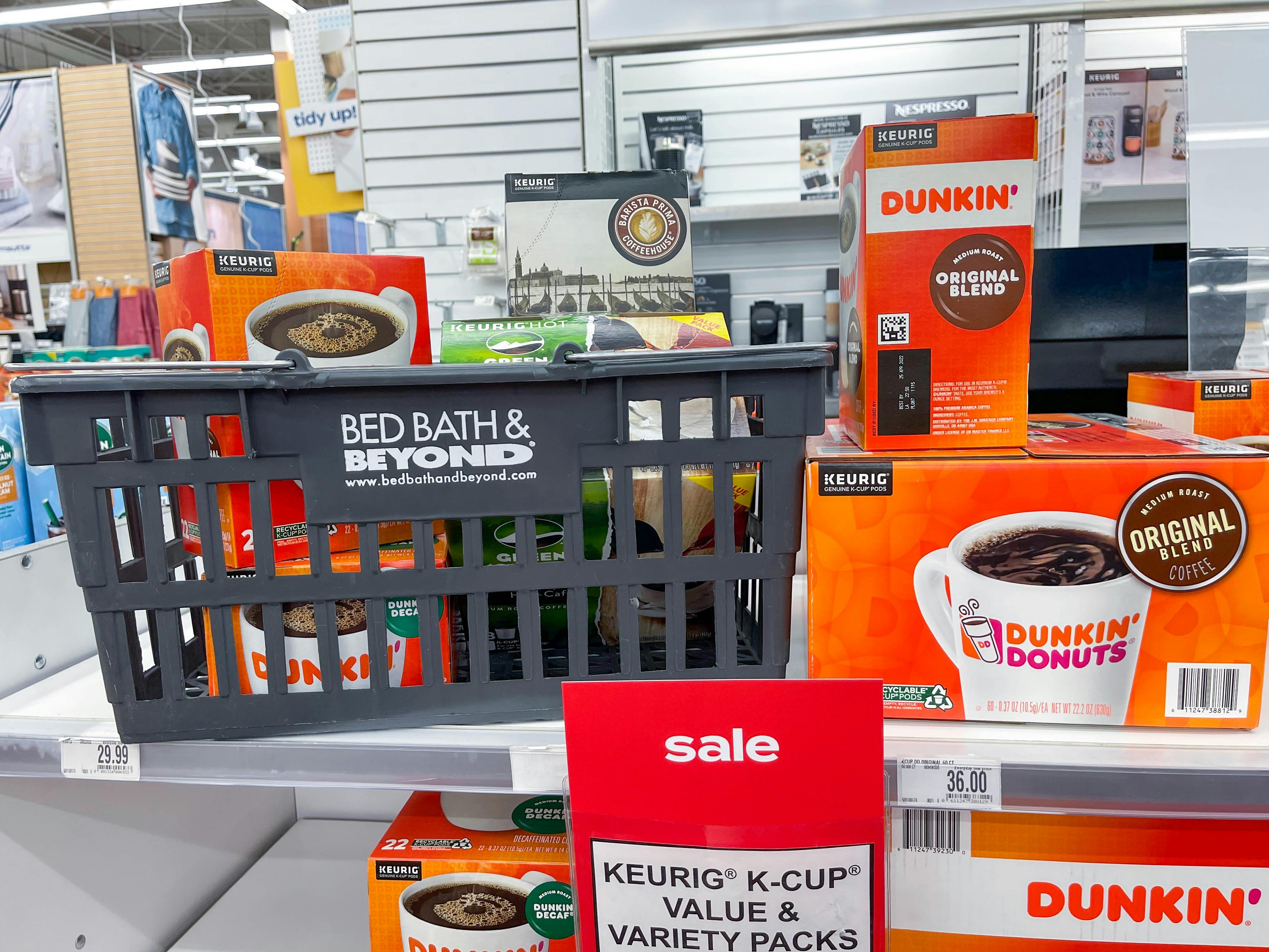 bed bath and beyond k-cups value packs on shelf