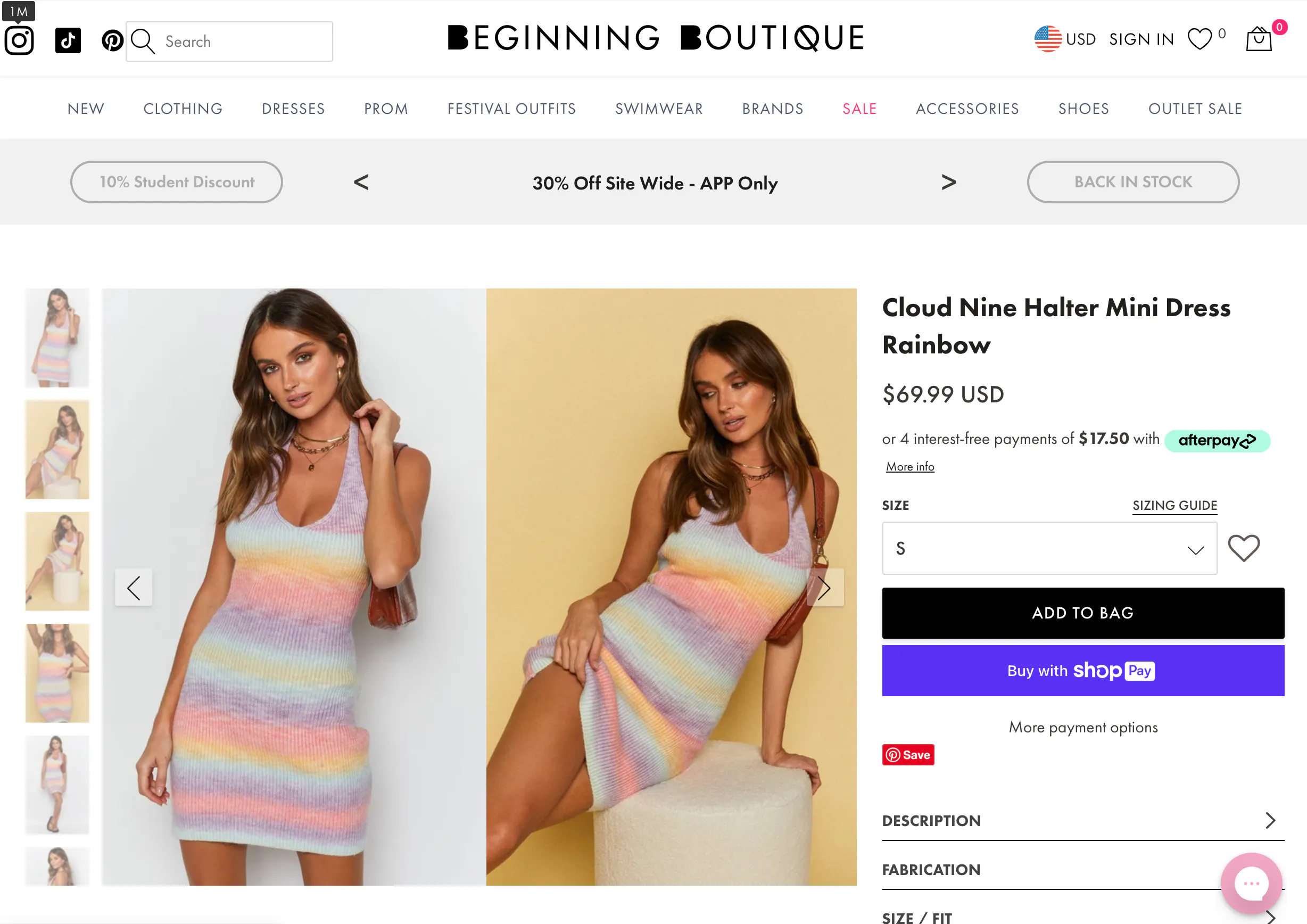 beginning boutique website