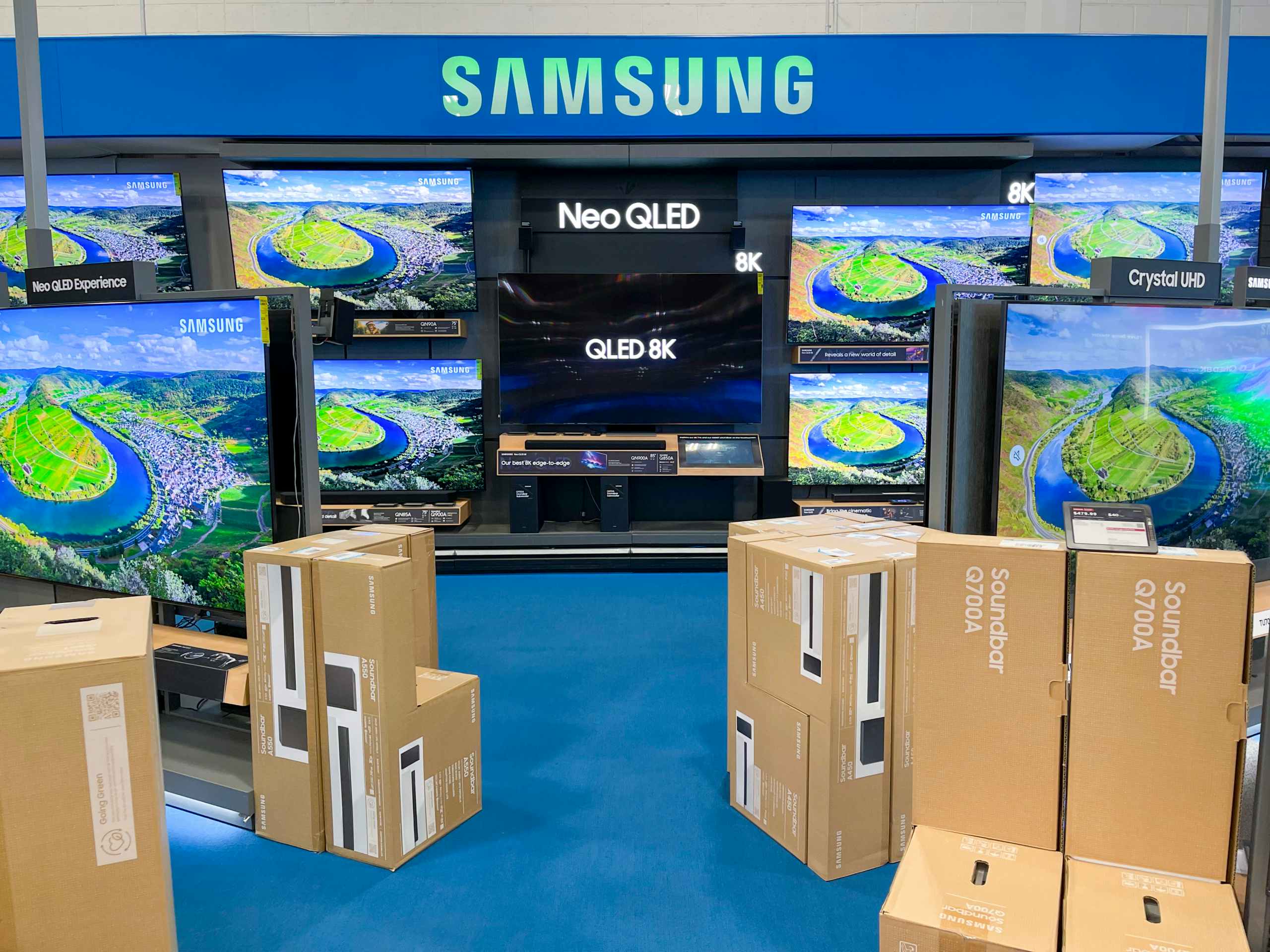 Samsung TV section at Best Buy