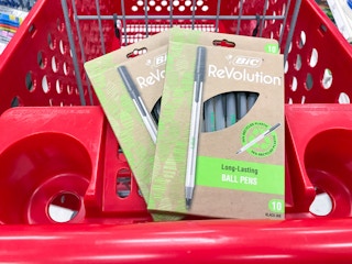 bic revolution pens on a target cart