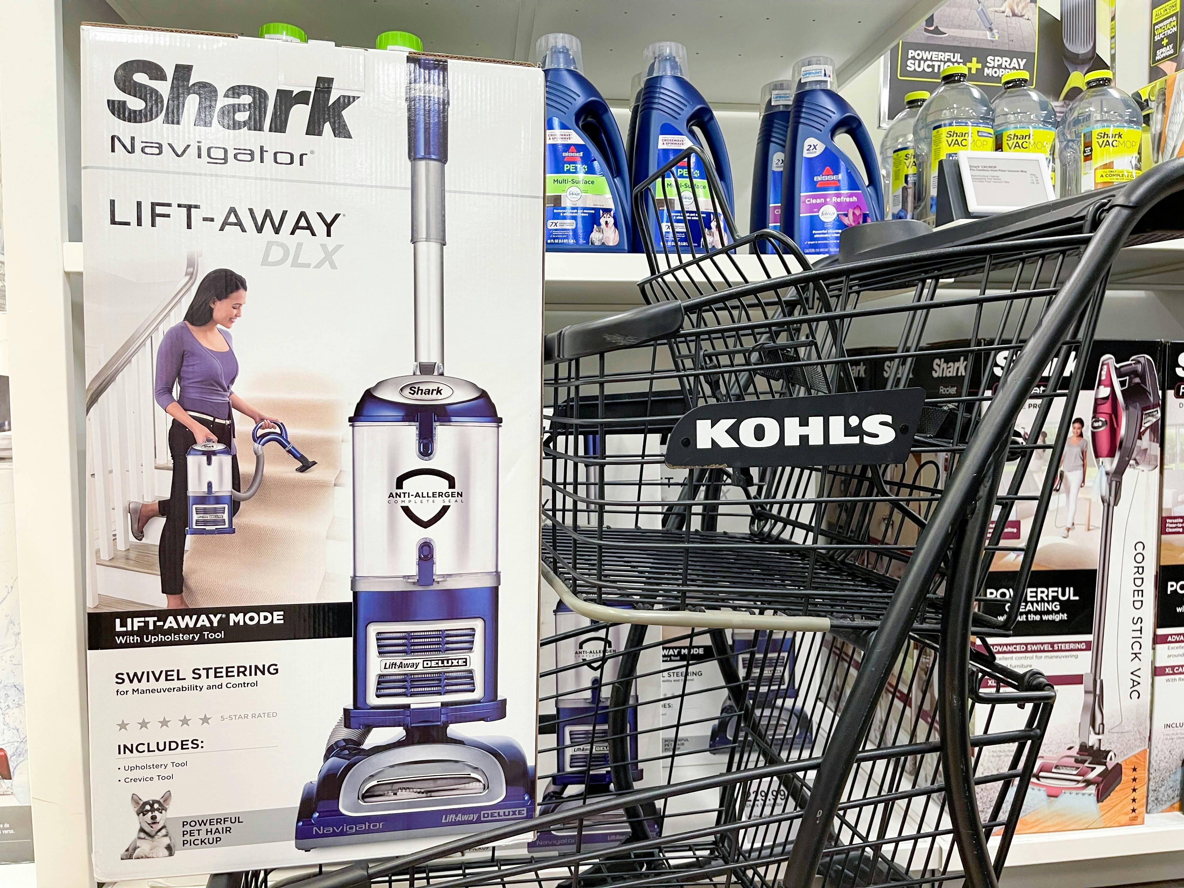 shark navigator vacuum in cart