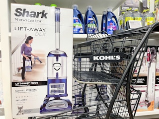 shark navigator vacuum in cart