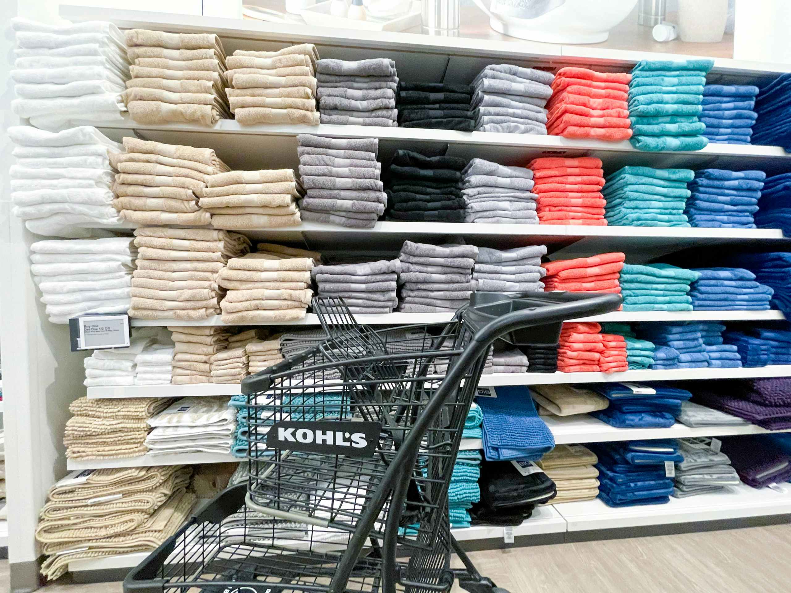 the big one towels on shelf