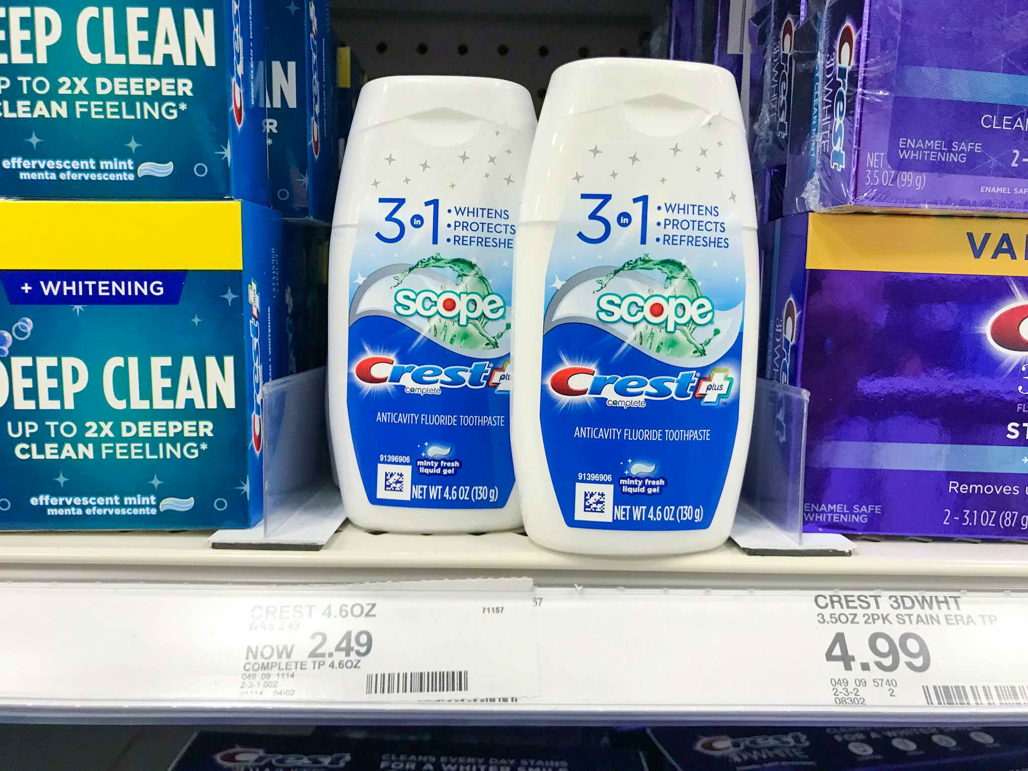 crest complete toothpaste on a target shelf