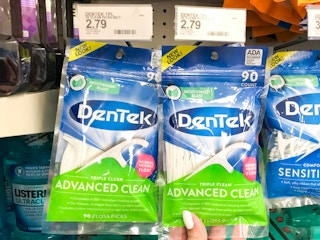 dentek triple clean floss picks on a target shelf