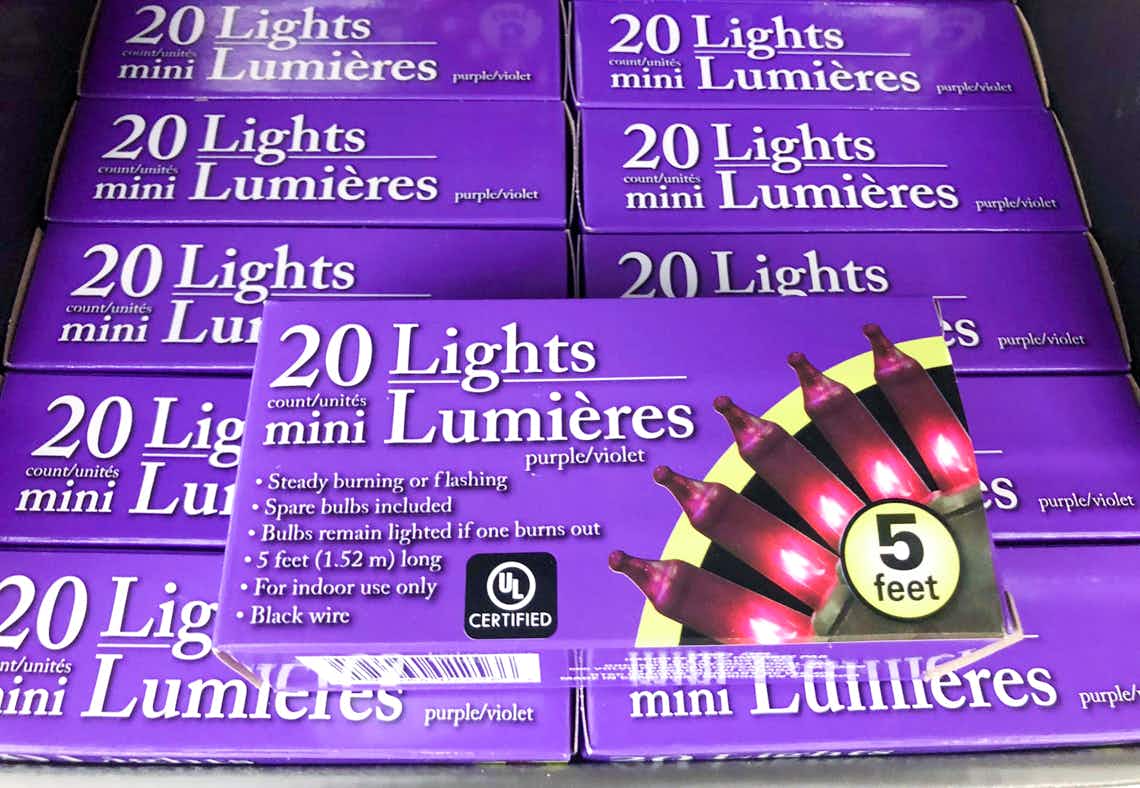 purple string lights