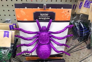 purple glitter spider halloween decoration
