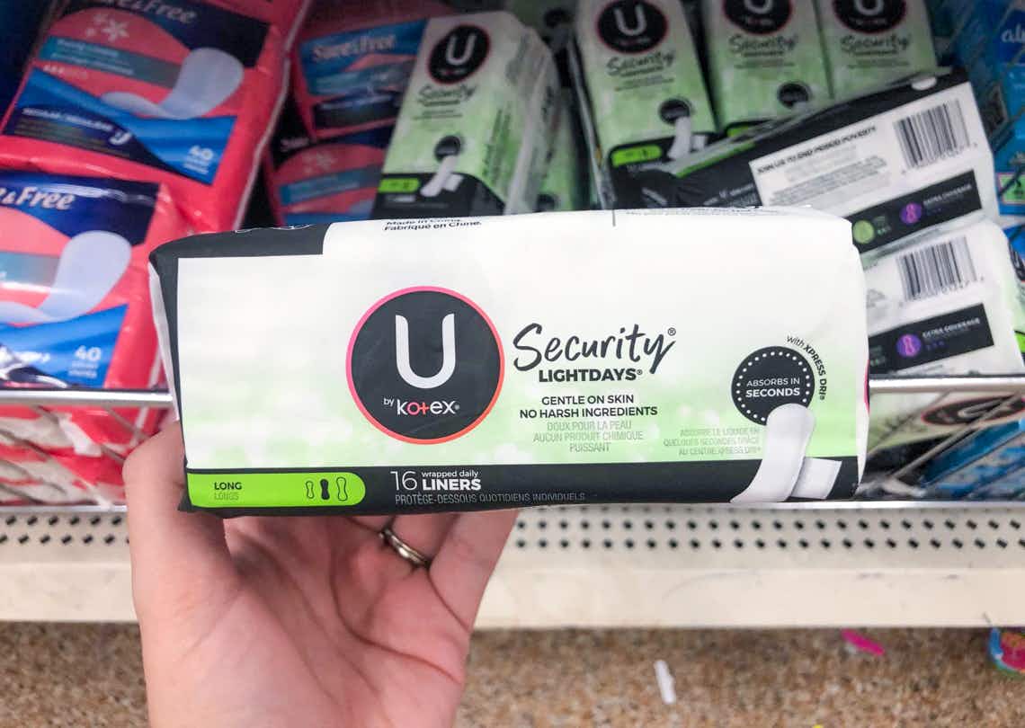 u by kotex security liners held above more products