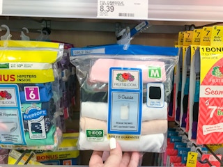 fruit of the loom boys boxer briefs on a target shelf