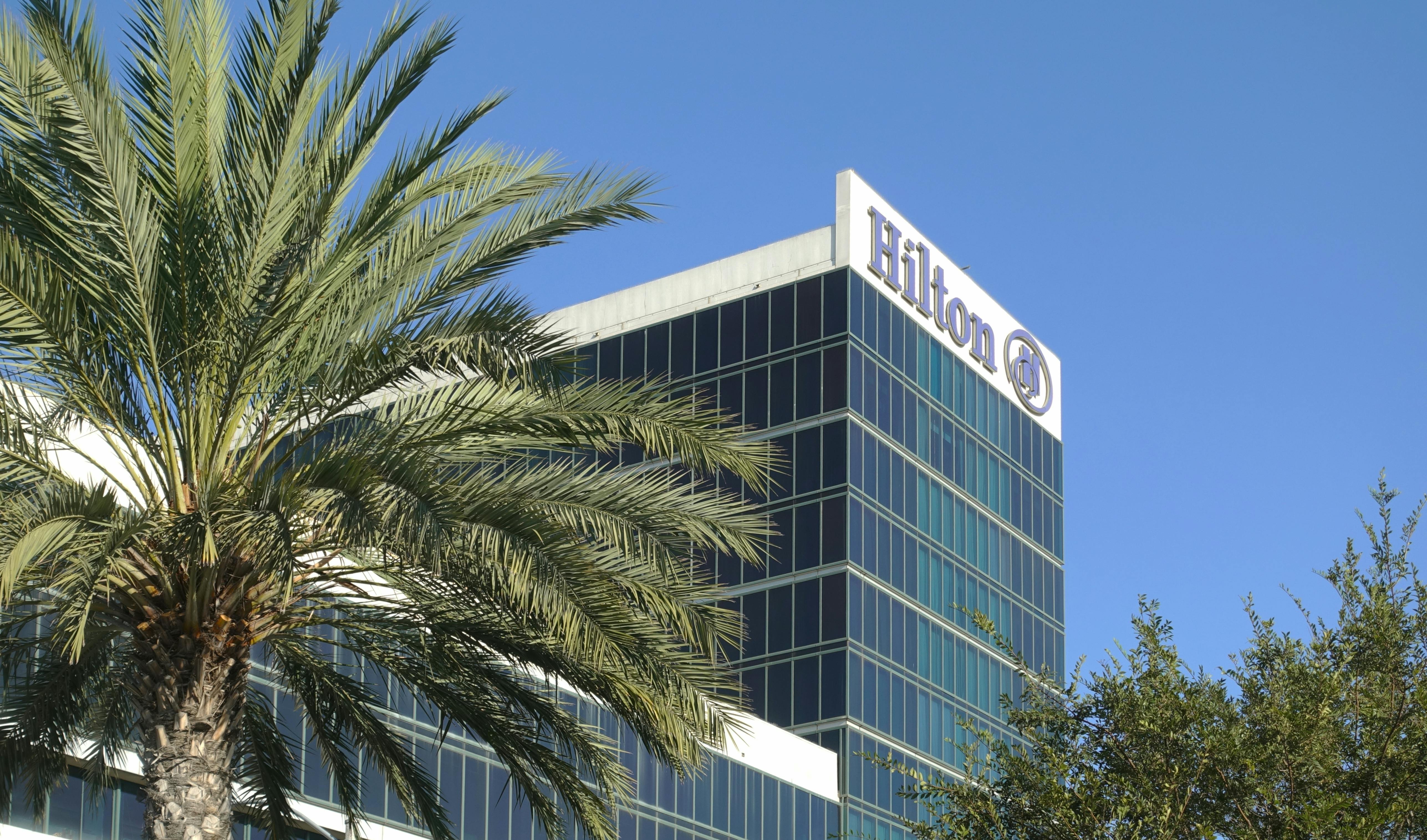 Hilton Hotel outside at Anaheim