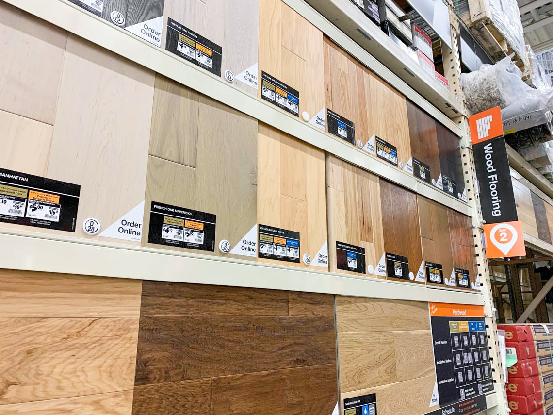 area shot of flooring at home depot