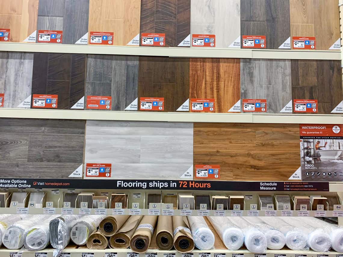 area shot of flooring at home depot