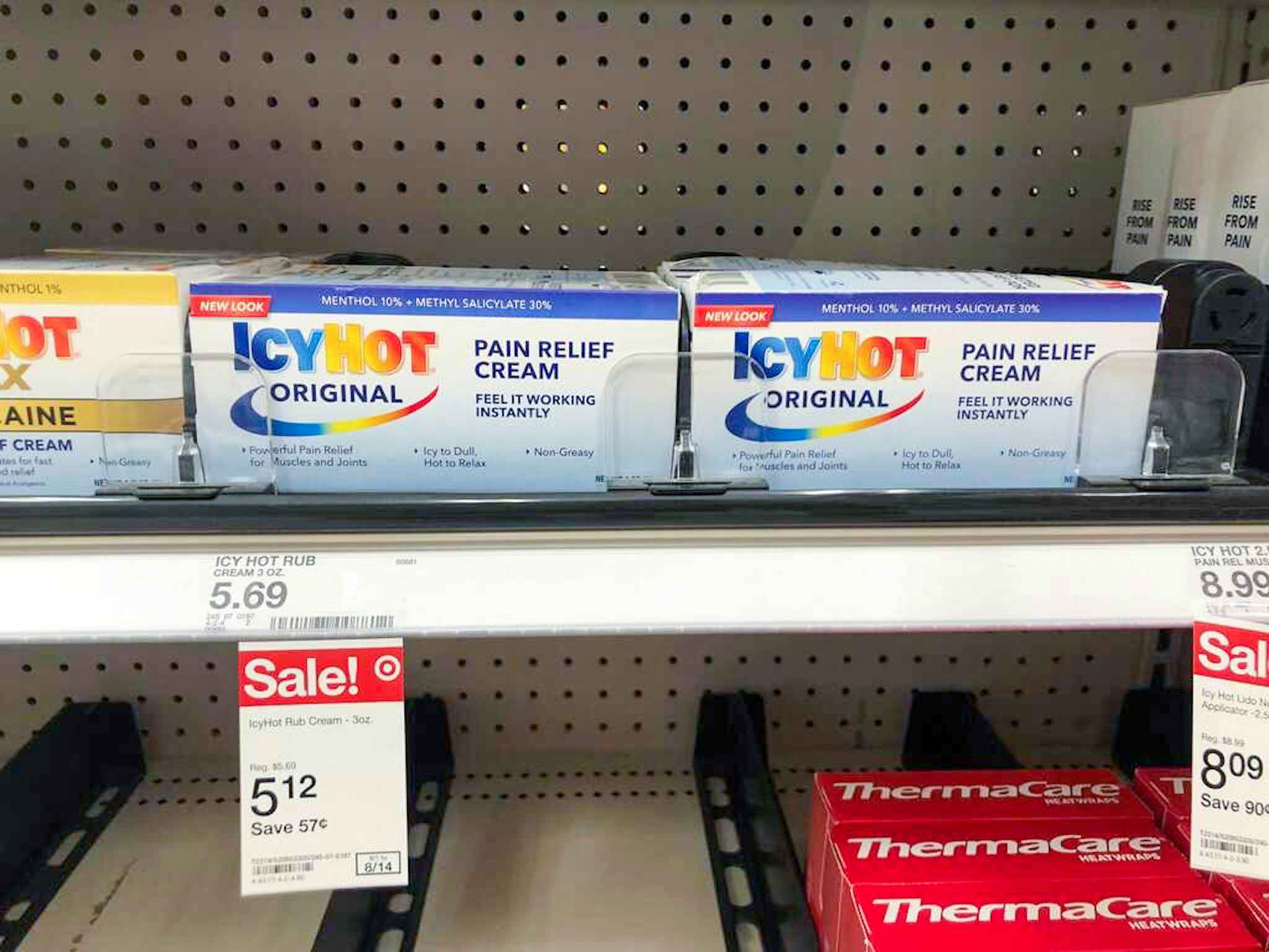 icy hot pain relief cream on a target shelf