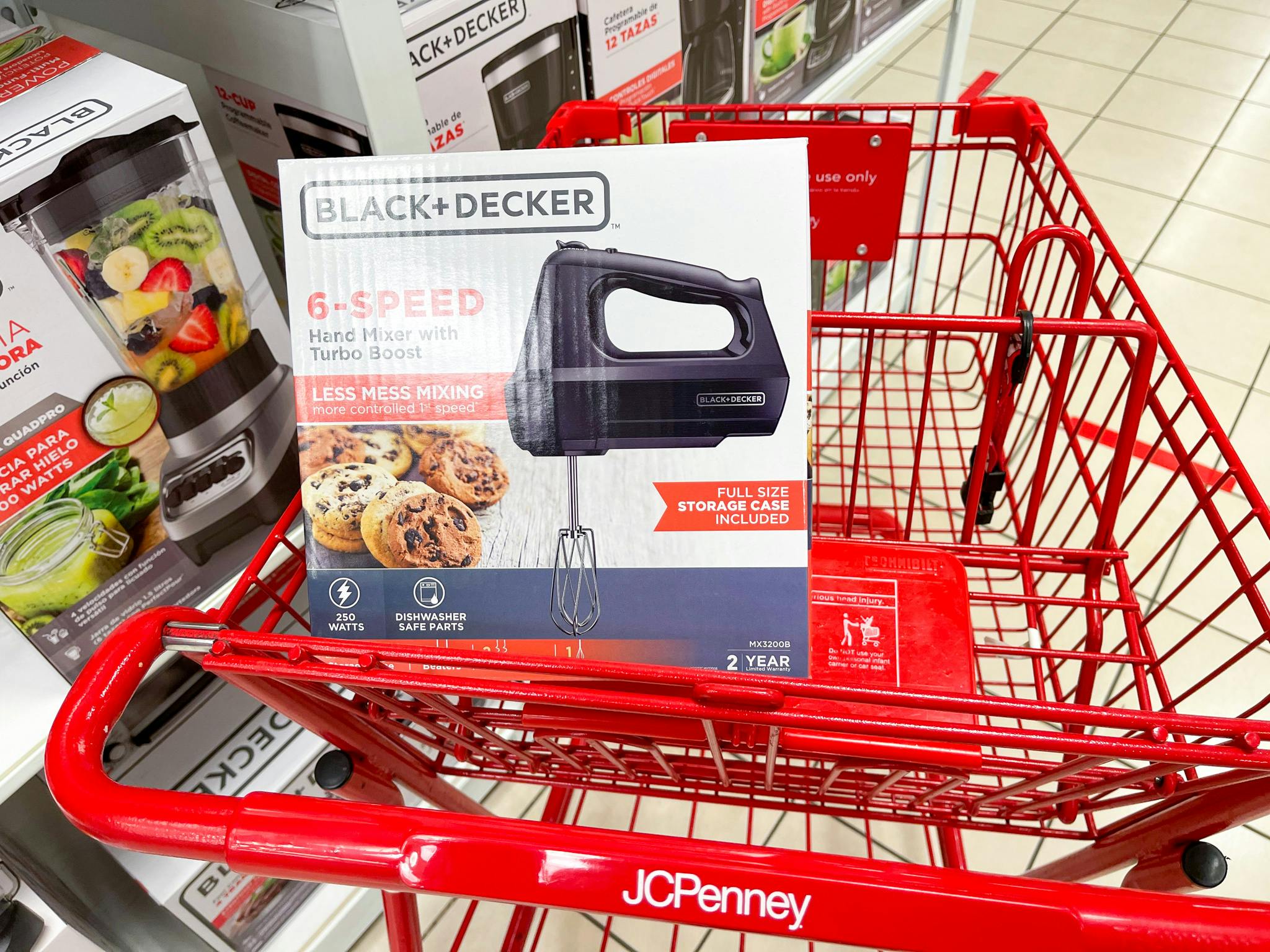 black and decker hand mixer in cart