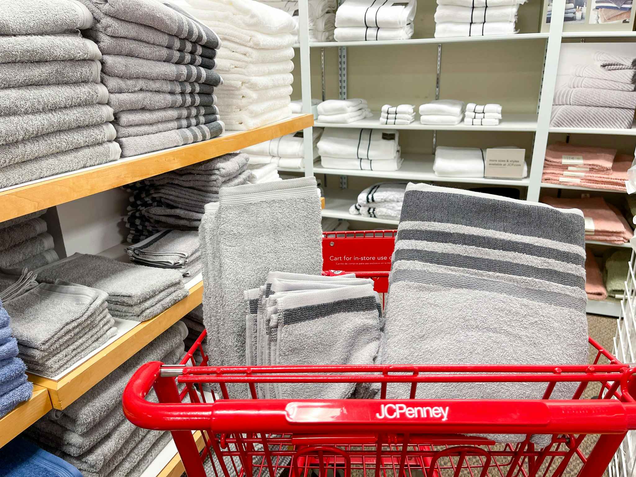 towels in JCpenney cart